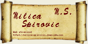 Milica Špirović vizit kartica